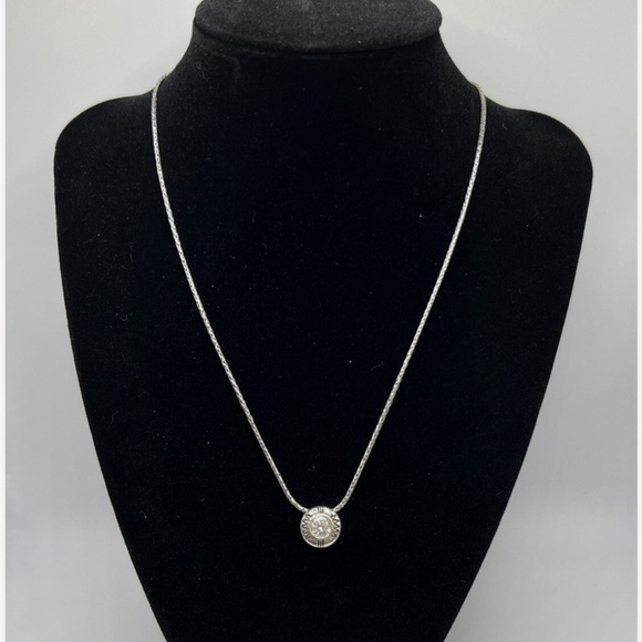 Brighton Fortuno Necklace Reversible Clear Gold Crystal Silver - Picture 1 of 11